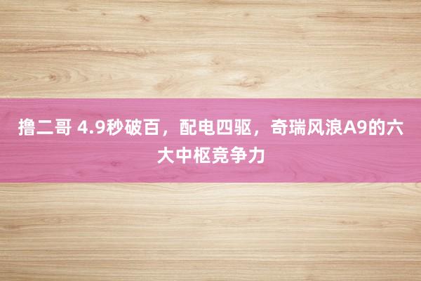 撸二哥 4.9秒破百，配电四驱，奇瑞风浪A9的六大中枢竞争力