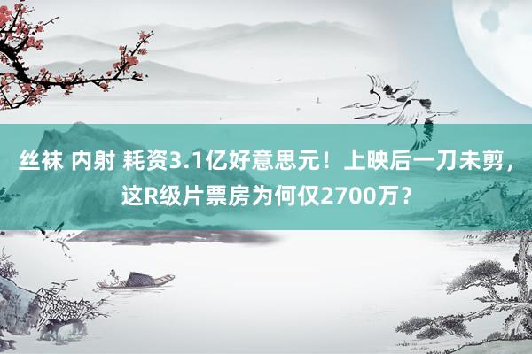 丝袜 内射 耗资3.1亿好意思元！上映后一刀未剪，这R级片票房为何仅2700万？