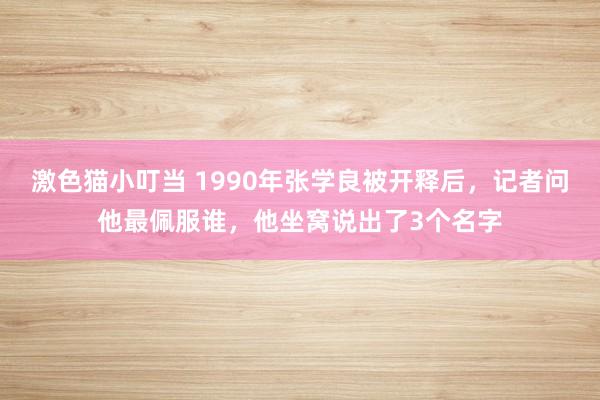 激色猫小叮当 1990年张学良被开释后，记者问他最佩服谁，他坐窝说出了3个名字