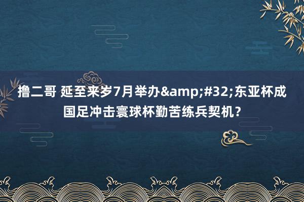 撸二哥 延至来岁7月举办&#32;东亚杯成国足冲击寰球杯勤苦练兵契机？