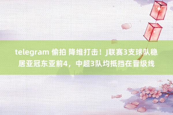 telegram 偷拍 降维打击！J联赛3支球队稳居亚冠东亚前4，中超3队均抵挡在晋级线