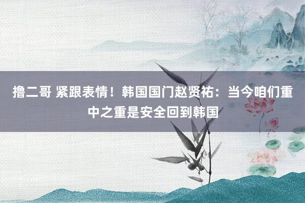 撸二哥 紧跟表情！韩国国门赵贤祐：当今咱们重中之重是安全回到韩国