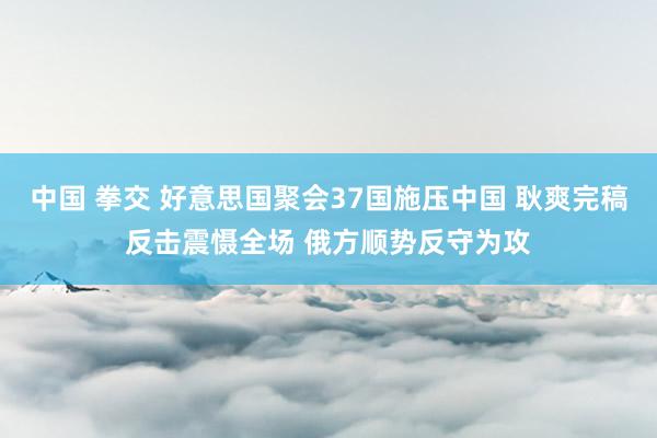 中国 拳交 好意思国聚会37国施压中国 耿爽完稿反击震慑全场 俄方顺势反守为攻