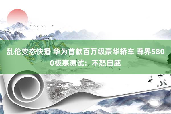 乱伦变态快播 华为首款百万级豪华轿车 尊界S800极寒测试：不怒自威