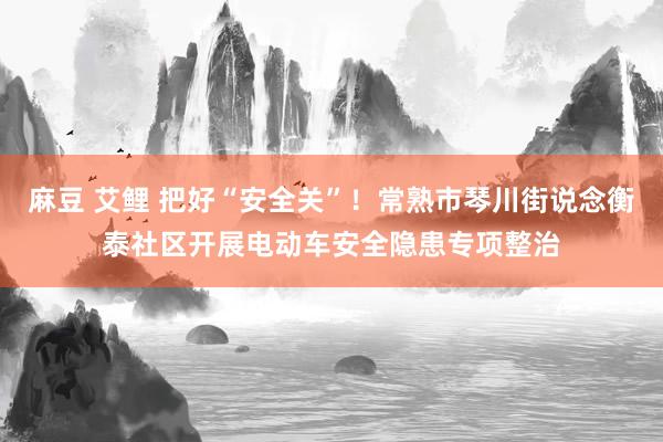 麻豆 艾鲤 把好“安全关”！常熟市琴川街说念衡泰社区开展电动车安全隐患专项整治