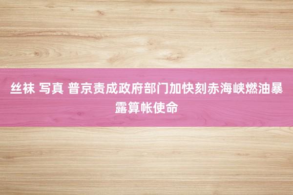 丝袜 写真 普京责成政府部门加快刻赤海峡燃油暴露算帐使命