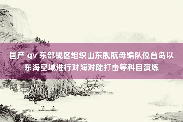 国产 gv 东部战区组织山东舰航母编队位台岛以东海空域进行对海对陆打击等科目演练