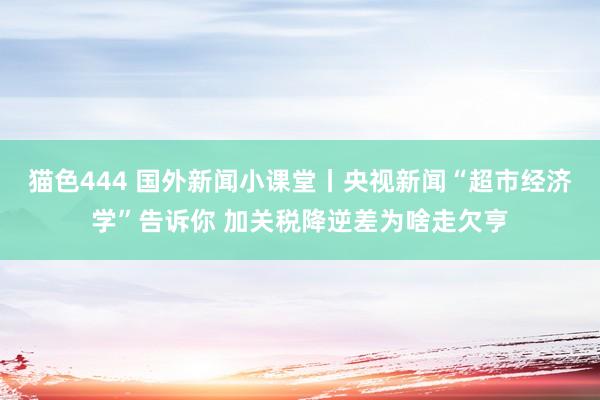 猫色444 国外新闻小课堂丨央视新闻“超市经济学”告诉你 加关税降逆差为啥走欠亨
